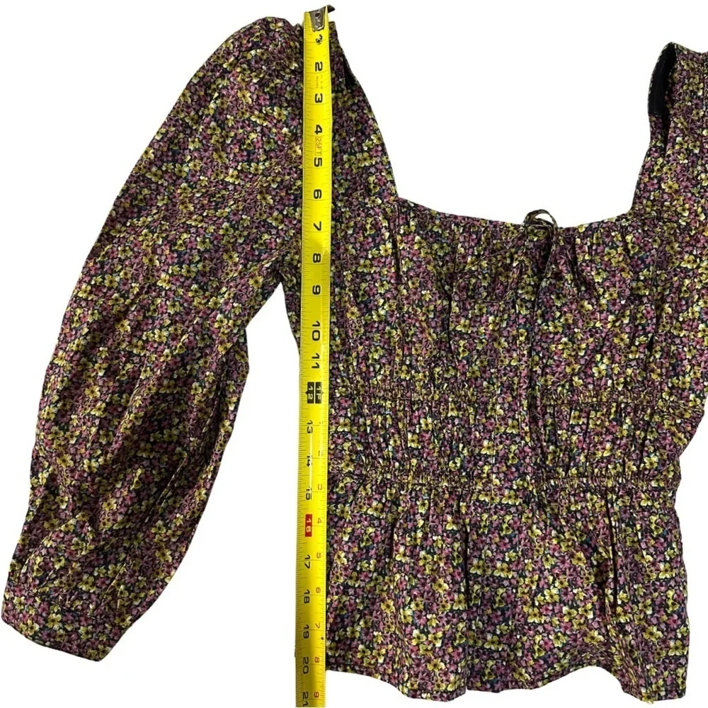 J. Crew Cinched Waist Top Liberty® Busy Izzy Print SZ 0 Cottagecore  NWOT